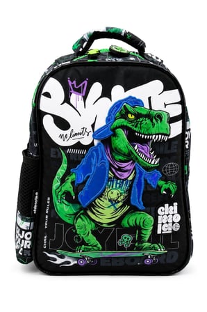 Kaykay Dinozor İlkokul Okul Çantası Çocuk Öğrenci Sırt Çantası Skateboard Dino 42 x 30 x 18