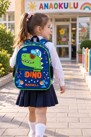 Cool Dinozor Lüks Anaokulu Okul Çantası Çocuk Sırt Çantası Okul Öncesi Kullanım 32 x 24 x 8