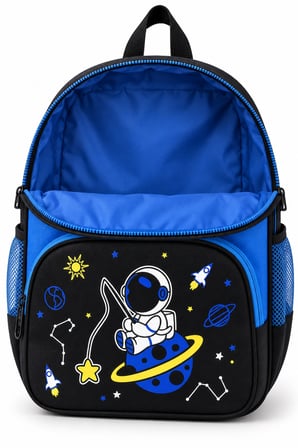 Astronot Uzay Roket Lüks Anaokulu Okul Çantası Sırt Çantası Günlük Kullanım 33 x 25 x 13 cm