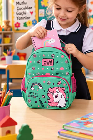 Unicorn Lüks Anaokulu Okul Çantası Çocuk Sırt Çantası Günlük Kullanım 34 x 25 x 13 cm