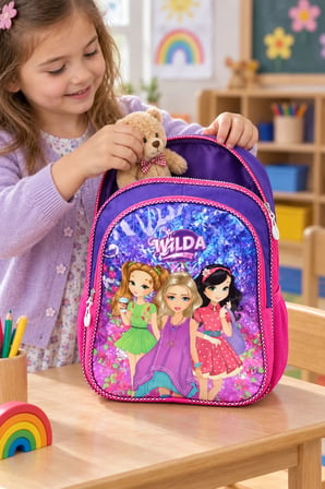 Wilda Girl Anaokulu Okul Çantası Çocuk Sırt Çantası Günlük Okul Kullanımı 30 x 24 x 11 cm