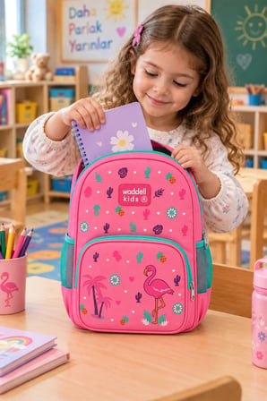Girls Flamingo Anaokulu Okul Çantası Çocuk Sırt Çantası Günlük Okul Kullanımı 35 x 25 x 15 cm
