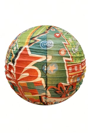 Japon Feneri Çin Feneri Yılbaşı Kırmızılı Renkli Hediye Paketi Temalı Dekoratif Asma Fener 40 cm