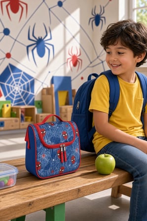 Spider Örümcek Adam Beslenme Çantası Çocuk Okul Yemek Çantası Termal Isı Yalıtımlı 24x22x14 cm