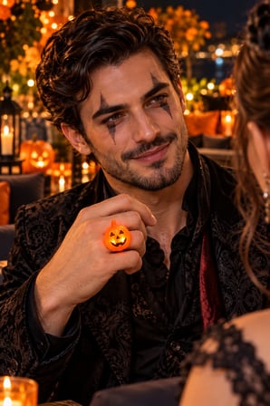 Işıklı Balkabağı Yüzük Halloween Cadılar Bayramı Turuncu Kabak Figürlü Parti Kostüm Aksesuarı