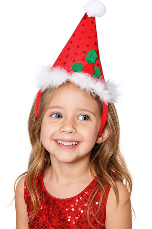 Pullu Yapraklı Dolgulu Yılbaşı Şapka Tacı – Parti ve Yeni Yıl Aksesuarı