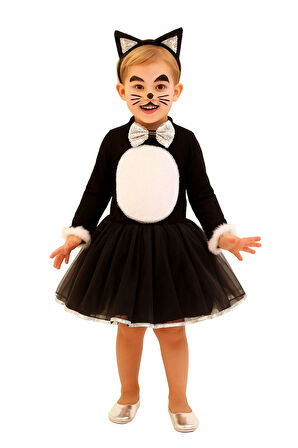 GALA Kedi kız A10-11 YAŞ papyonlu taçlı siyah bey