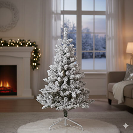 150cm 250 Dal Beyaz Yılbaşı Çam Ağacı Demir Ayaklı