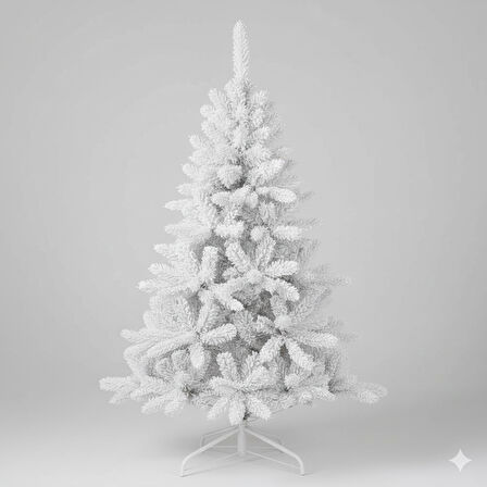 150cm 250 Dal Beyaz Yılbaşı Çam Ağacı Demir Ayaklı