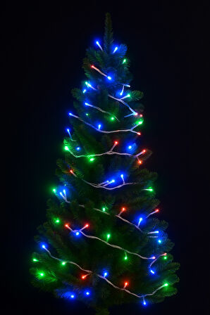 10 Metre Led Işık (100 Lamba) - Pirinç Tel Karışık Renkli, 8 Fonksiyonlu Fişli Dekoratif Aydınlatma