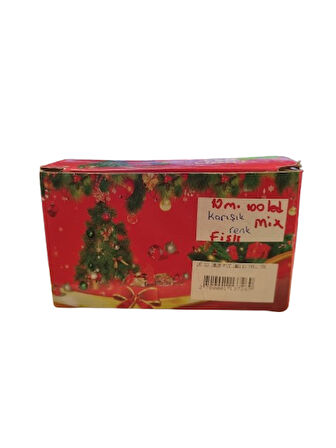 10 Metre Led Işık (100 Lamba) - Pirinç Tel Karışık Renkli, 8 Fonksiyonlu Fişli Dekoratif Aydınlatma