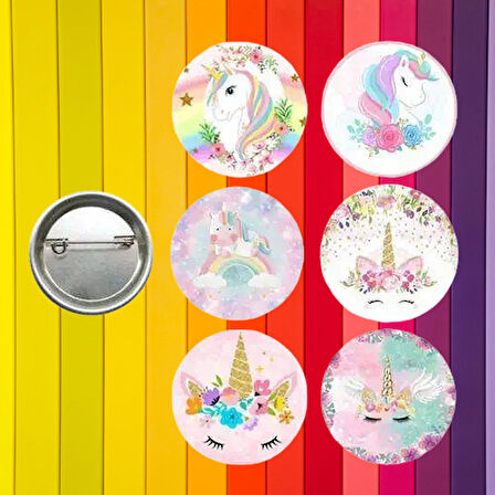 Lisanslı Yaka çanta rozeti UNİCORN 6LI