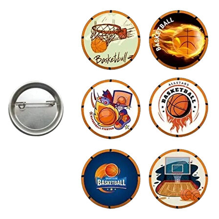 Lisanslı Yaka çanta rozeti BASKETBAL 6LI