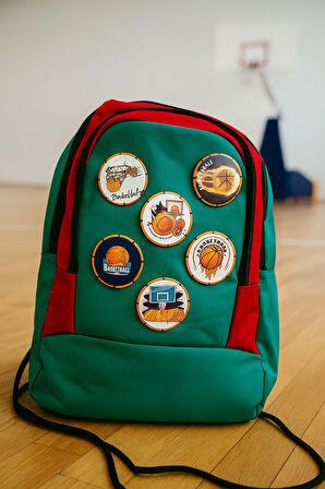 Lisanslı Yaka çanta rozeti BASKETBAL 6LI