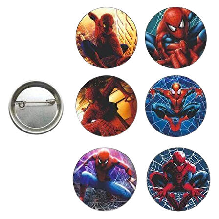 Lisanslı Yaka çanta rozeti SPİDERMAN 6LI