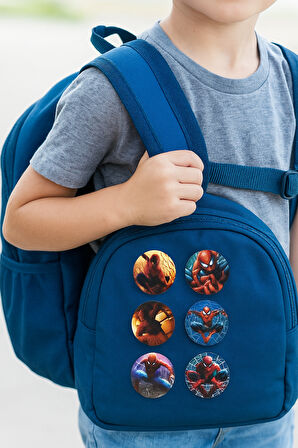 Lisanslı Yaka çanta rozeti SPİDERMAN 6LI