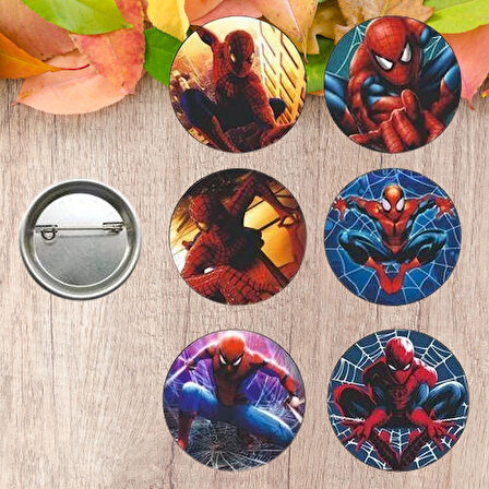 Lisanslı Yaka çanta rozeti SPİDERMAN 6LI