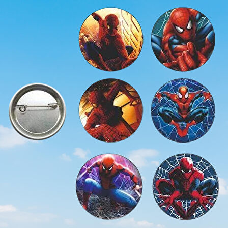 Lisanslı Yaka çanta rozeti SPİDERMAN 6LI