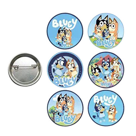 Lisanslı Yaka çanta rozeti BLUEY 6LI