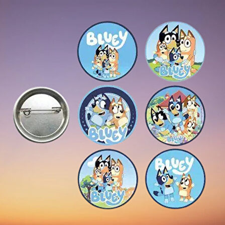 Lisanslı Yaka çanta rozeti BLUEY 6LI