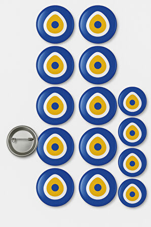 Lisanslı Yaka çanta rozeti NAZAR BONCUĞU 10LU