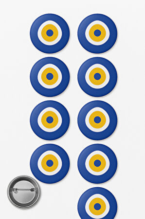 Lisanslı Yaka çanta rozeti NAZAR BONCUĞU 10LU