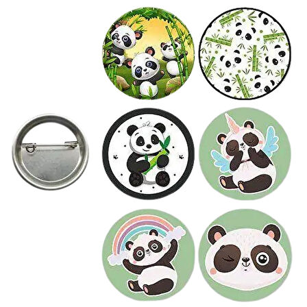 Lisanslı Yaka çanta rozeti PANDA 6LI