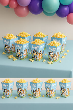 Mısır kutusu Pop corn 8 li BLUEY Temalı