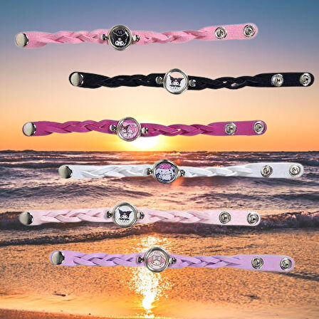 Deri bileklik Kuromi Temalı 6lı paket Pinyata İçi Hediye Doğum Günü Hediyesi