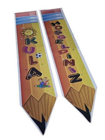 Okula Hoş Geldiniz Kapı Afişi Tur.160x30 cm BRANDA