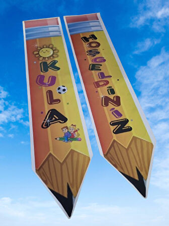 Okula Hoş Geldiniz Kapı Afişi Tur.160x30 cm BRANDA