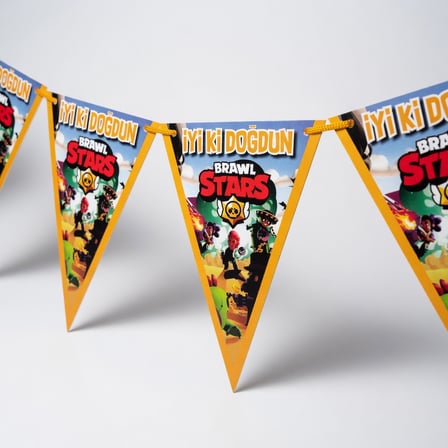 Brawl Stars Bayrak Flama Banner Erkek Çocuk Doğum Günü Parti Süsleme Dekoru