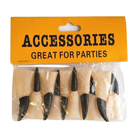 Halloween Cadılar Bayramı Cadı Tırnağı 10lu Lateks Siyah Lüks Yumuşak Tırnak Parti Kostümü