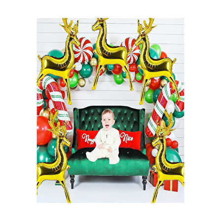 Yılbaşı Folyo Balon altın geyik boynuz 122,5*83,5