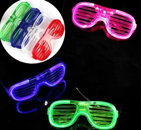 Parti gözlük led ışıklı Kırmızı Süper Aydınlatmalı Eğlenceli gözlük