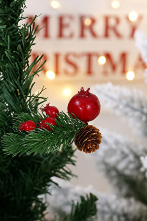 Yılbaşı Kozalaklı Narlı Kokinalı Yapay Çiçek 18 cm – Dekoratif Aranjman