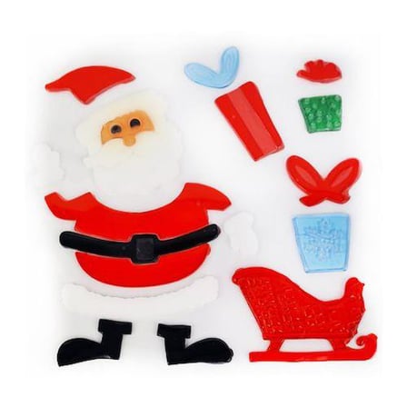 Yılbaşı Temalı Noel Babalı Jel Sticker – Dekoratif Cam ve Pencere Süsü