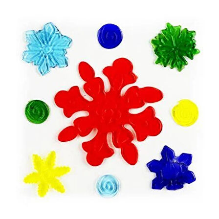 Yılbaşı Temalı Kar Taneli Jel Sticker – Dekoratif Cam ve Pencere Süsü