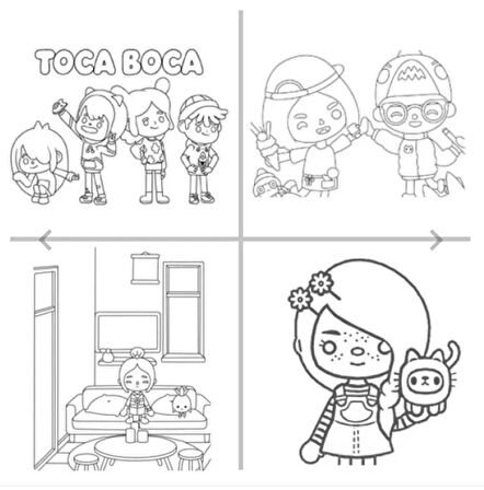 TOCA BOCA Boyama Kitabı 3lü Boyama Sticker Maske