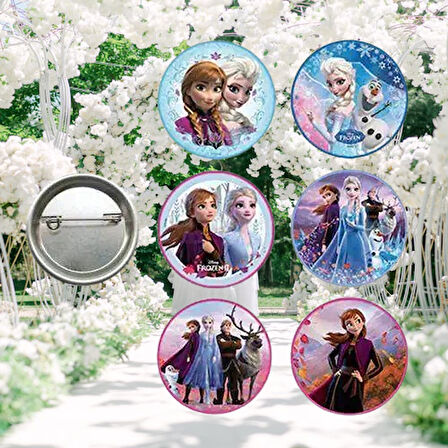 Lisanslı Yaka çanta rozeti FROZEN 6LI