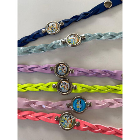 Deri bileklik BLUEY  temalı  6lı paket 