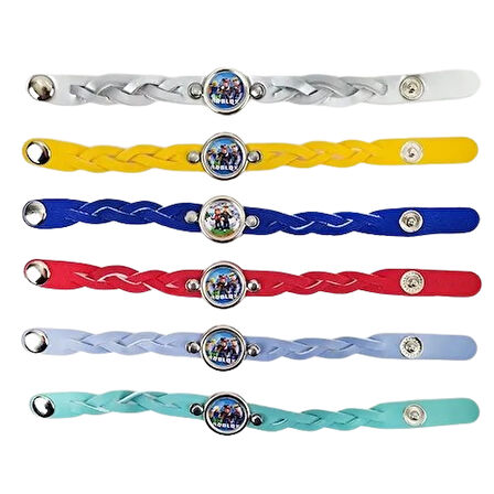 Deri bileklik ROBLOX  6lı paket Çift çıtçıtlı ayarlanabilir  Pinyata İçi  Hediyelik Bileklik