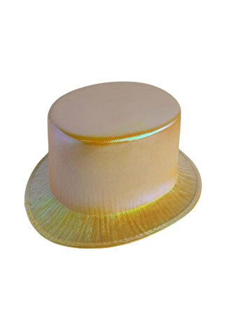 Hologramlı Sarı Sihirbaz Modeli Silindir Şapka Parti Şapkası