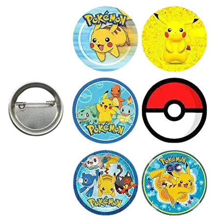 Lisanslı Yaka çanta rozeti POKEMON 6LI