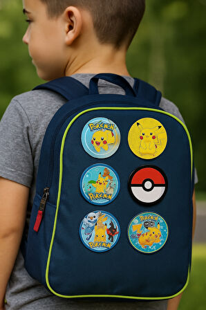 Lisanslı Yaka çanta rozeti POKEMON 6LI