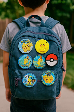 Lisanslı Yaka çanta rozeti POKEMON 6LI