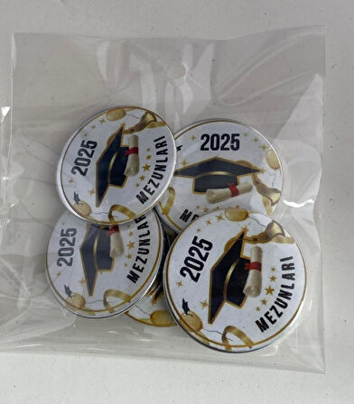 Mezuniyet partisi rozeti 2025 5li paket         