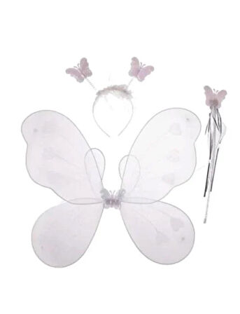 Kelebek kanat seti beyaz kanat-taç-asa