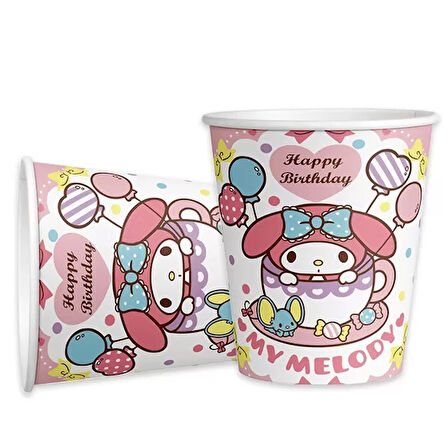 Bardak My Melodi-Kuromi 8li karton bardak