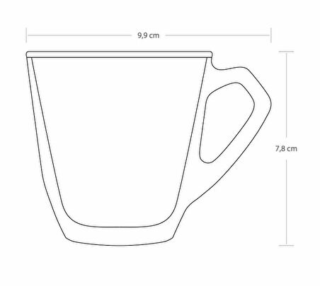 Paşabahçe 55733 Mercan 6'lı Kulplu Çay Fincanı 160ml